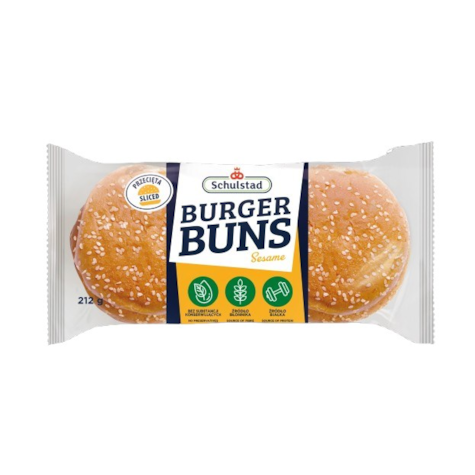 SCHULSTAD CLASSIC BURGER BUNS SESAME 4szt. 212g/10
