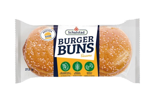 SCHULSTAD CLASSIC BURGER BUNS SESAME 4szt. 212g/10