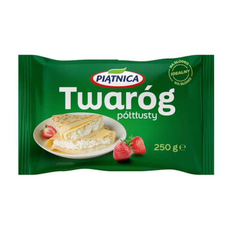 PIĄTNICA TWARÓG MIELONY PÓŁTŁUSTY KOSTKA 250g/8