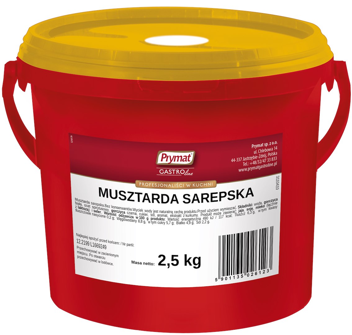PRYMAT MUSZTARDA SAREPSKA 2,5kg (wiadro)