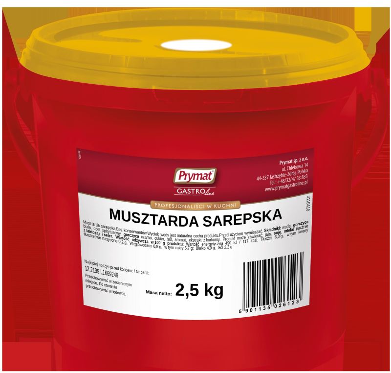 PRYMAT MUSZTARDA SAREPSKA 2,5kg (wiadro)