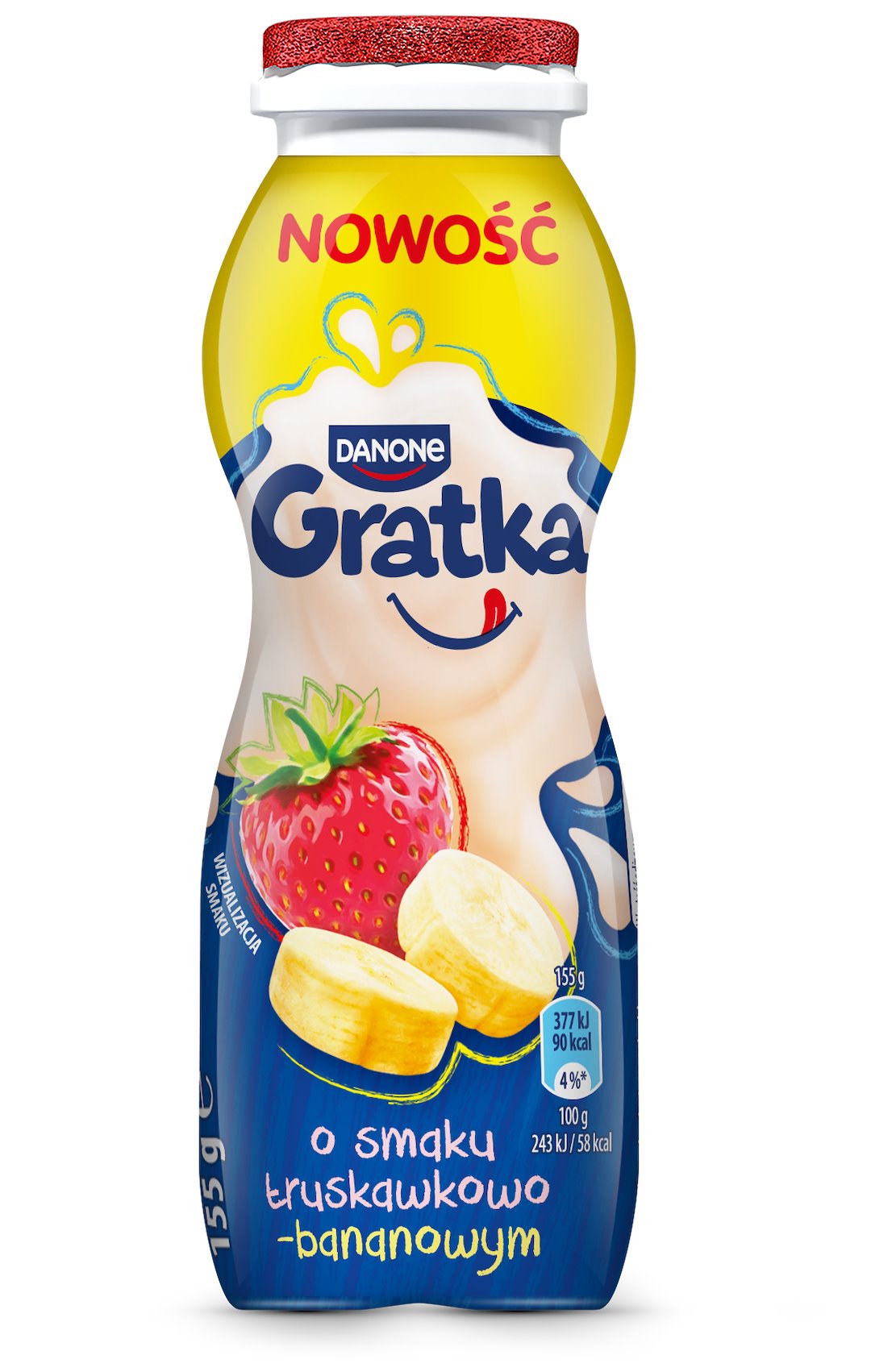DANONE GRATKA JOGURT PITNY TRUSK-BANAN 155g/24