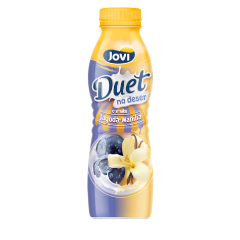 JOVI NAPÓJ JOGURTOWY DUET JAGODA-WANILIA 350g/12