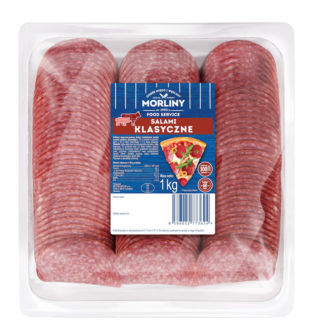 MORLINY SALAMI KLASYCZNE PLASTRY 1kg/6