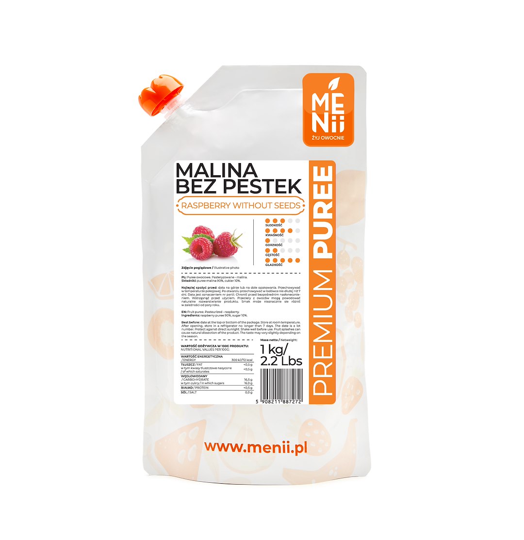 MENII PREMIUM PUREE MALINA 1kg/5