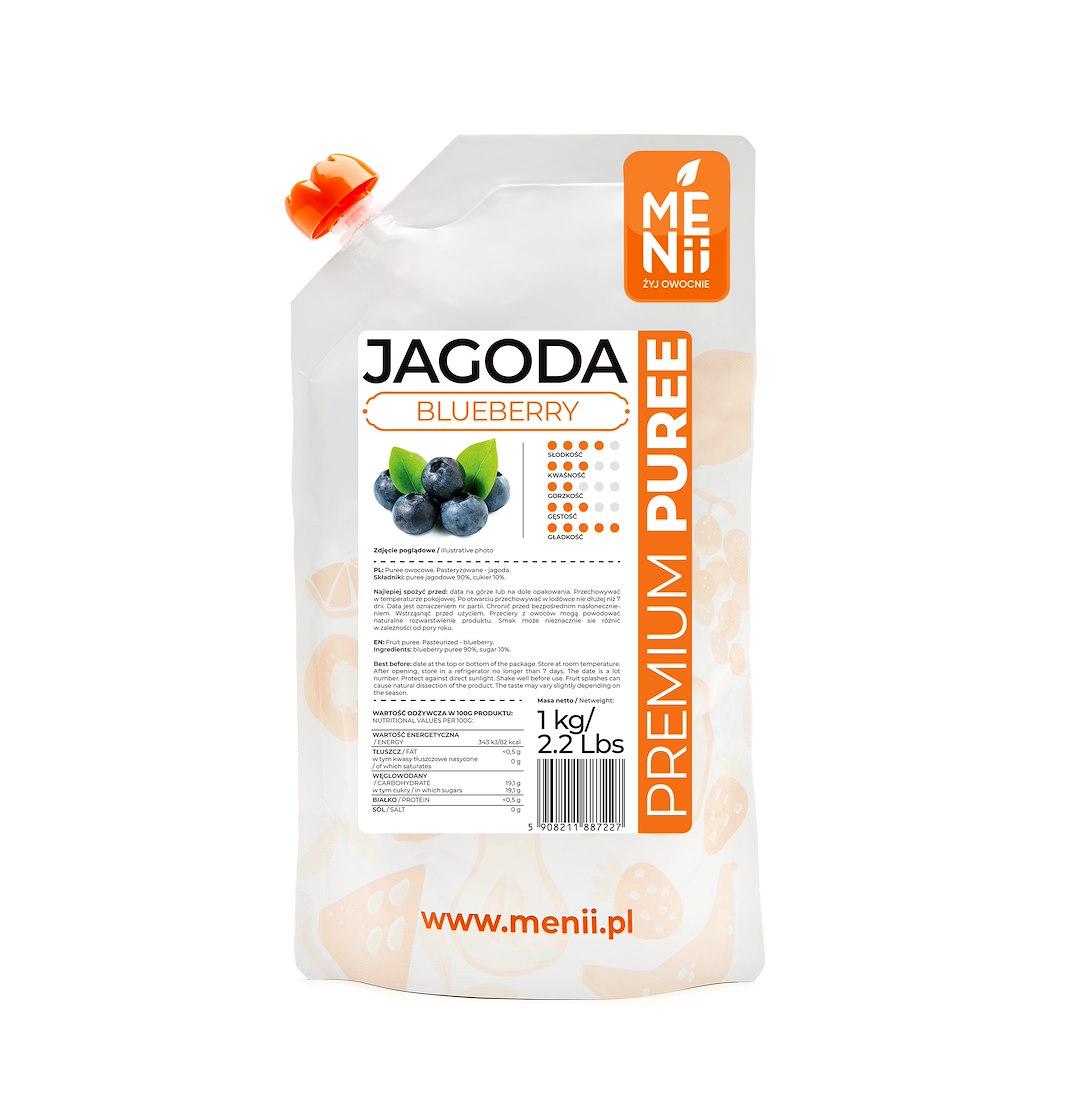 MENII PREMIUM PUREE JAGODA 1kg/5