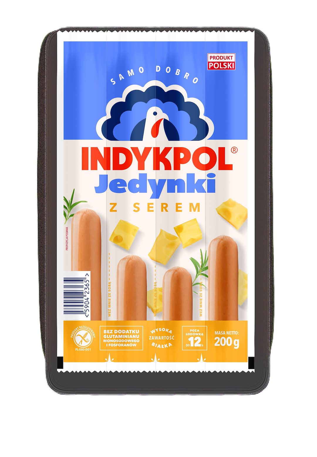 INDYKPOL PARÓWKI JEDYNKI Z SEREM 200g/11