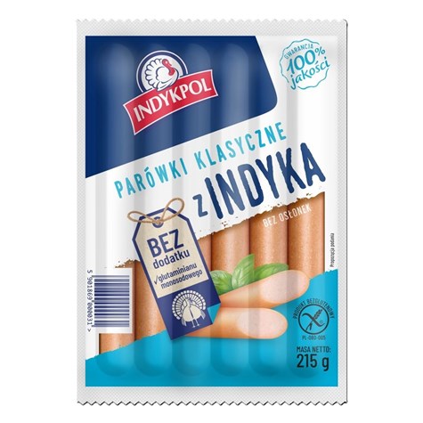 INDYKPOL PARÓWKI KLASYCZNE 215g/10