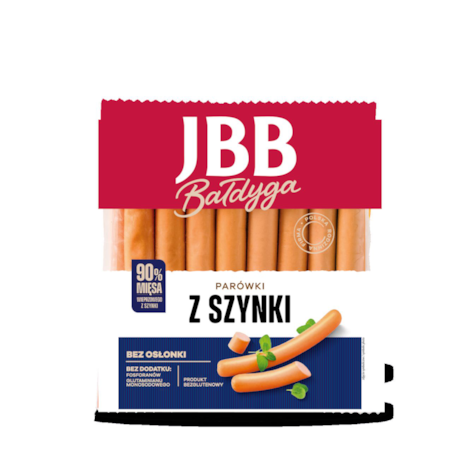 JBB PARÓWKI Z SZYNKI BEZ OSŁONKI ok 0,85kg