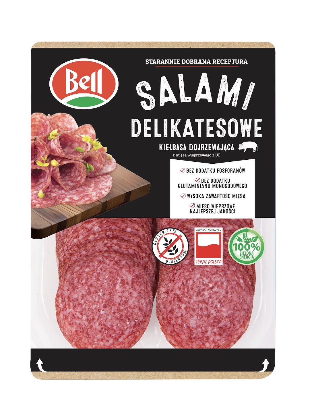 BELL SALAMI DOJRZEW.DELIKATES.PLASTRY 100g/10