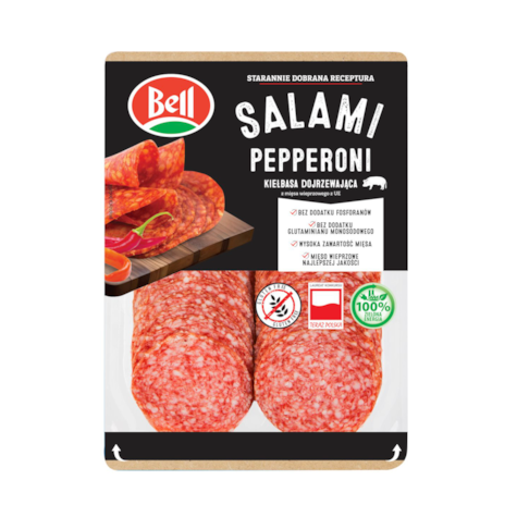 BELL SALAMI PEPPER. DOJRZEW. PLASTRY 100g/10