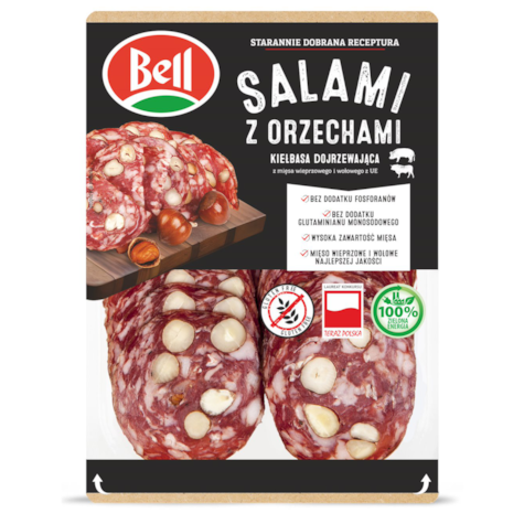 BELL SALAMI Z ORZECH LASKOWY PLASTRY 70g/12