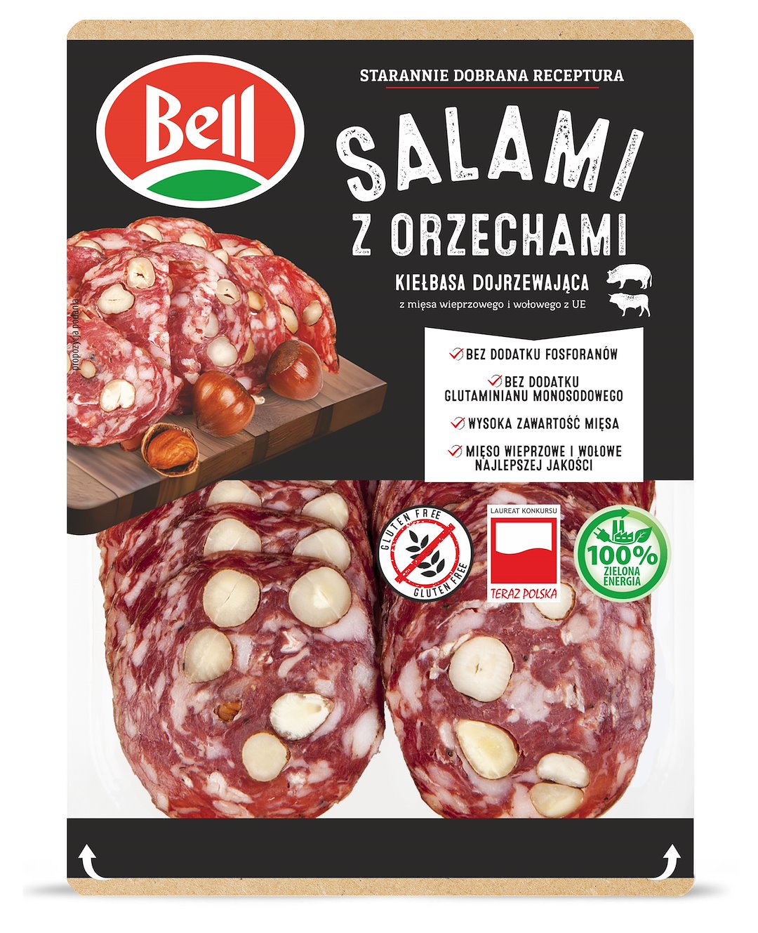 BELL SALAMI Z ORZECH LASKOWY PLASTRY 70g/12