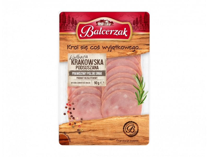 BALCERZAK KIEŁBASA KRAKOW PODSUSZ PLASTRY 90g/10
