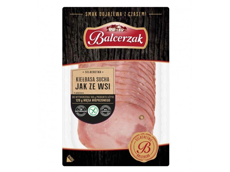 BALCERZAK KIEŁBASA SUCHA JAK ZE WSI PLASTRY 90g/10