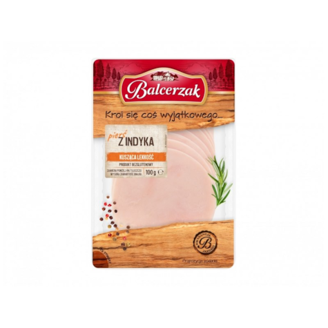 BALCERZAK PIERŚ Z INDYKA PLASTRY 100g/10