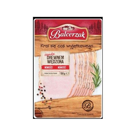 BALCERZAK SZYNKA DREWNEM WĘDZONA PLASTRY 100g/10