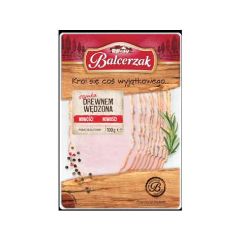 BALCERZAK SZYNKA DREWNEM WĘDZONA PLASTRY 100g/10