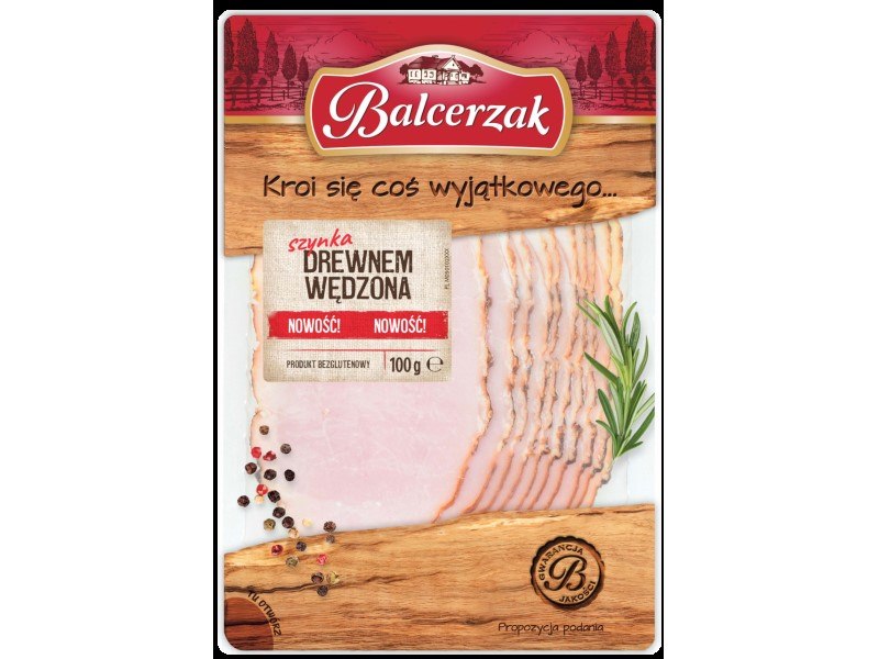 BALCERZAK SZYNKA DREWNEM WĘDZONA PLASTRY 100g/10