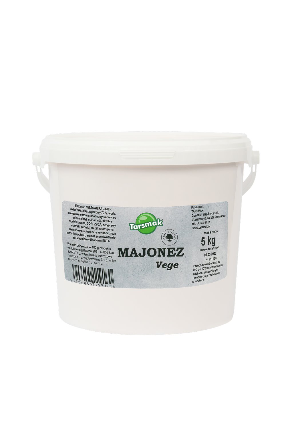 TARSMAK MAJONEZ WEGAŃSKI 70% 5kg wiadro