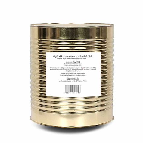 GREEK OGÓRKI KONSERWOWE KOSTKA 6x6mm 9,7kg/6,5kg