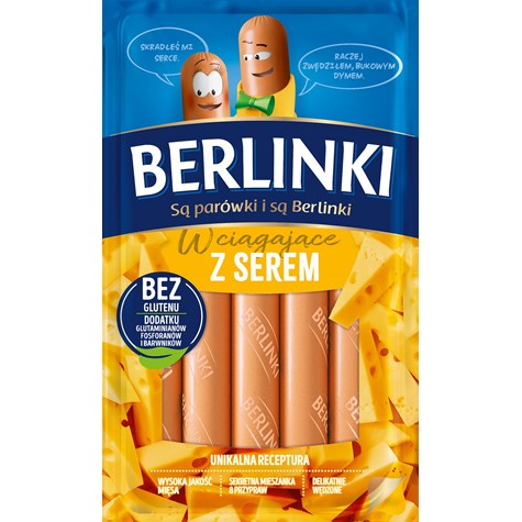 MORLINY BELINKI PARÓWKI Z SEREM 250g/16