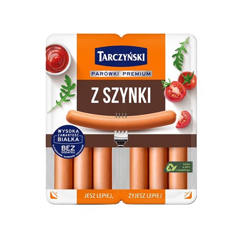TARCZYŃSKI PARÓWKI Z SZYNKI 220g/10