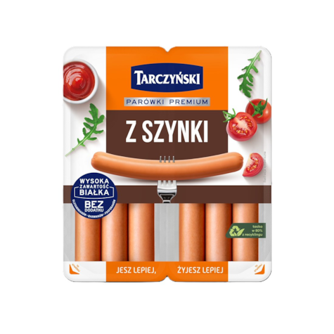 TARCZYŃSKI PARÓWKI Z SZYNKI 220g/10