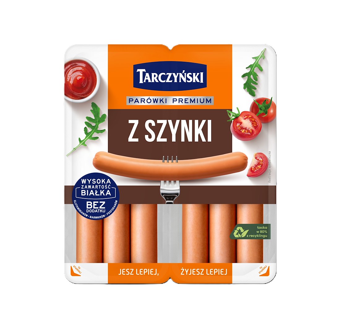 TARCZYŃSKI PARÓWKI Z SZYNKI 220g/10