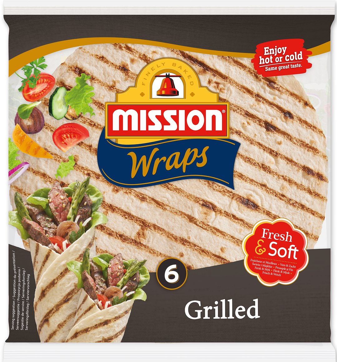 MISSION WRAPS FRESH&SOFT GRILLED 6x24cm 370g/12