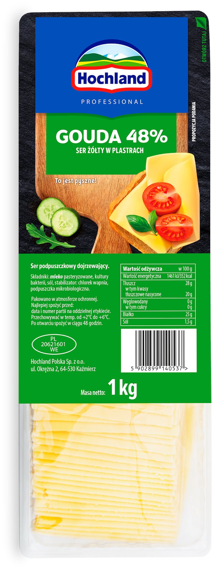 HOCHLAND SER GOUDA PLASTRY 1kg/6