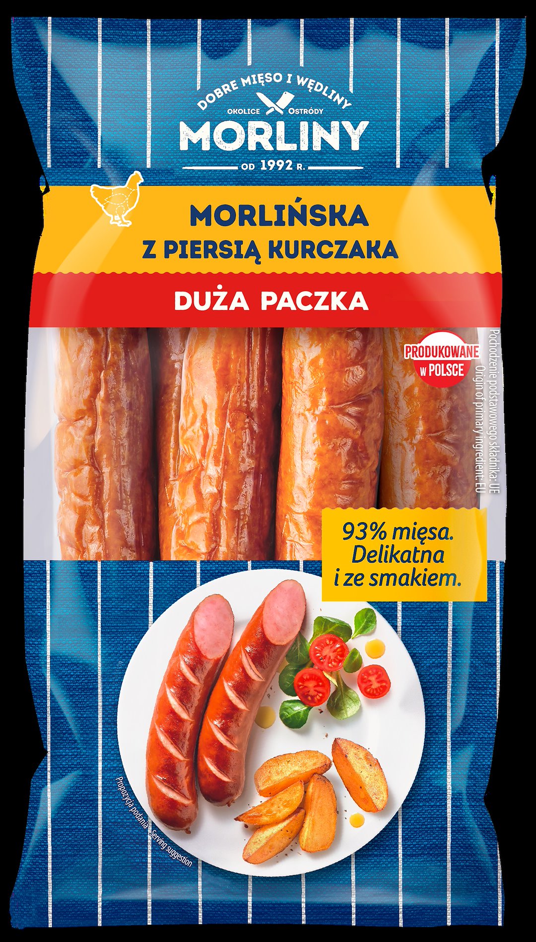 MORLINY KIEŁBASA MORLIŃ Z PIERSI KURCZAKA ok 1,2kg