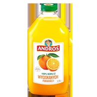 ANDROS SOK POMARAŃCZOWY 100% WYCISKANY 1,5L/6