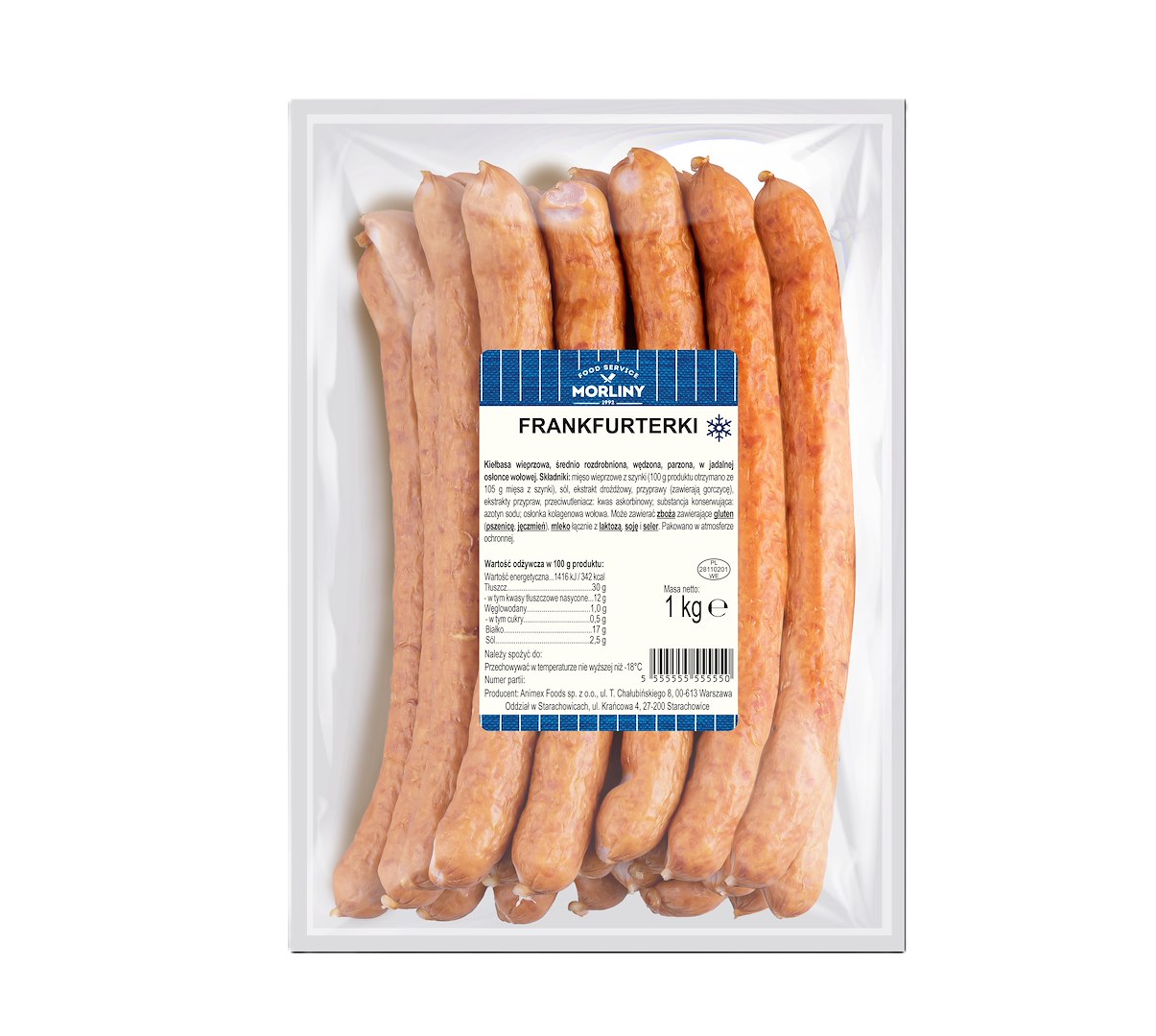 MORLINY FRANKFURTERKI MROŻONE 1kg/8