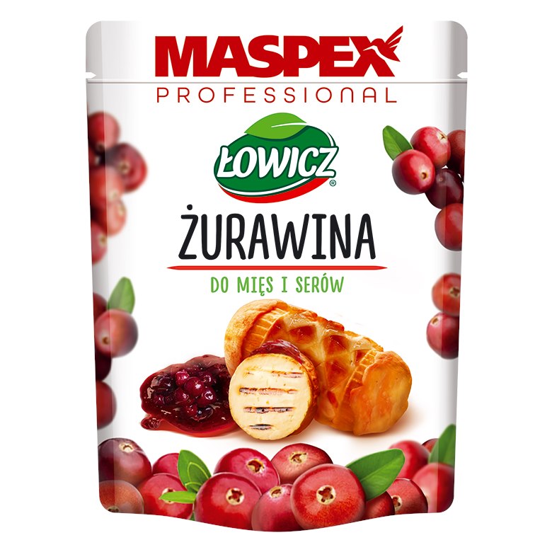 AGROS ŁOWICZ ŻURAWINA DO MIĘS I SERÓW 340g/8