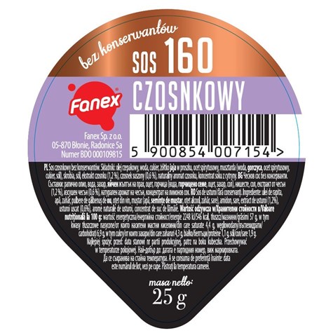 FANEX SOS CZOSNKOWY 25g/48 kubeczek