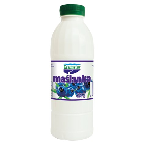 KRASNYSTAW MAŚLANKA JAGODOWA 420g (6) butelka