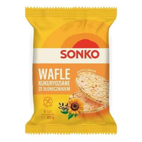 SONKO WAFLE KUKURYDZIANE ZE SŁONECZNIKIEM 35g/9