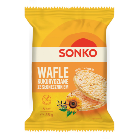SONKO WAFLE KUKURYDZIANE ZE SŁONECZNIKIEM 35g/9