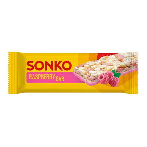 SONKO BATON KUKURYD.- RYŻOWY O SM. MALINY 11g/18