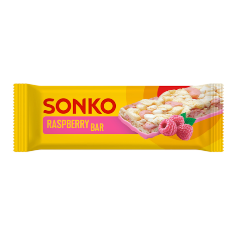 SONKO BATON KUKURYD.- RYŻOWY O SM. MALINY 11g/18
