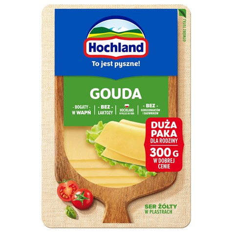 HOCHLAND PLASTRY TWAR b/lak GOUDA 300g/8