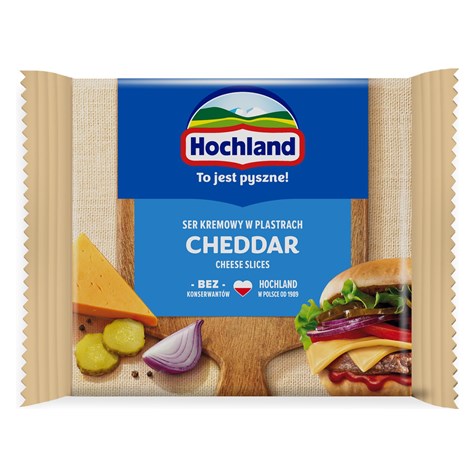 HOCHLAND PLASTRY KREM. TOPIONE CHEDDAR 130g/12