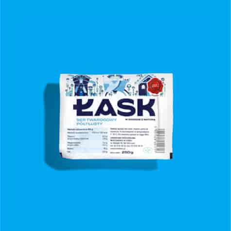 ŁASK TWARÓG PÓŁTŁUSTY KOSTKA 250g/40 folia