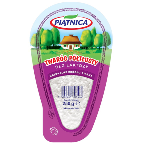 PIĄTNICA TWARÓG KLINEK PÓŁTŁUSTY 250g/6 BEZ LAKTOZ