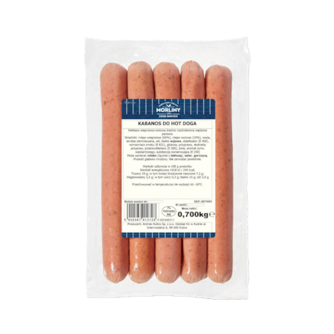 MORLINY KABANOS HOT DOG MROŻONY 700g/8