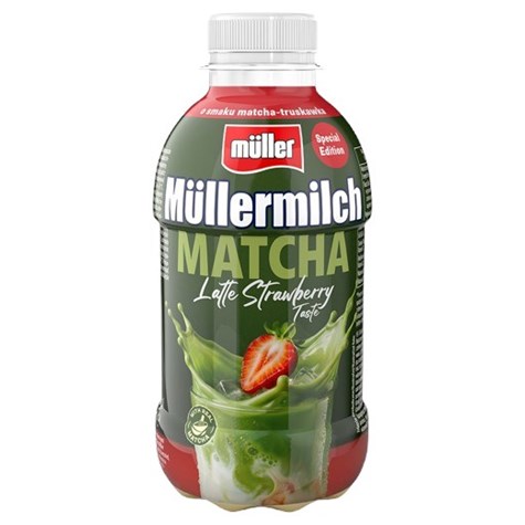 MULLER MILK SPECJAL MATCHA STRAWBERRY 400g/12