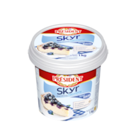 PRESIDENT SKYR SKYRNIKOWY 1kg/6 wiaderko JOGURT NATURALNY