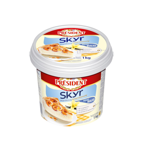 PRESIDENT SKYR SKYRNIKOWY WANILIOWY 1kg/6 JOGURT WANILIOWY