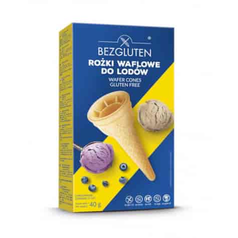 BEZGLUTEN ROŻKI WAFLOWE DO LODÓW 40g/12
